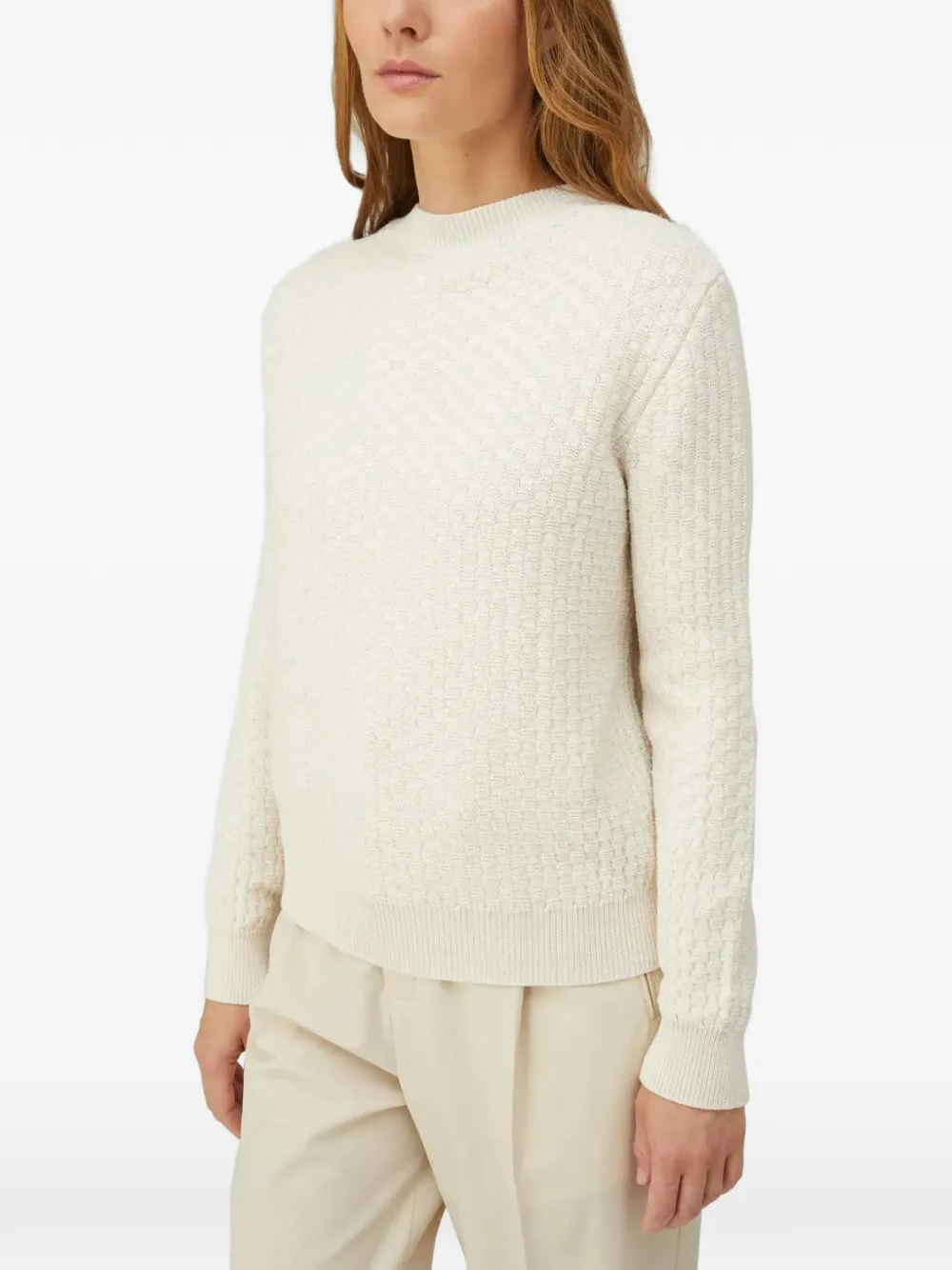 RETORI Damier trui met jacquard Beige