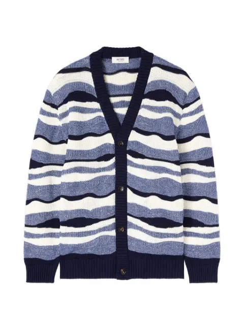 RETORI waves-jacquard knit cardigan