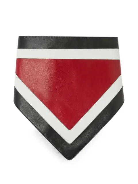 RETORI color-block lambskin bandana scarf