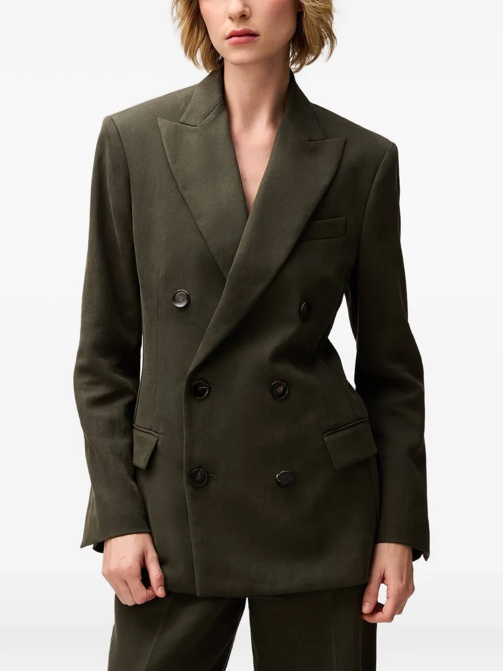 RETORI Blazer met dubbele rij knopen Groen