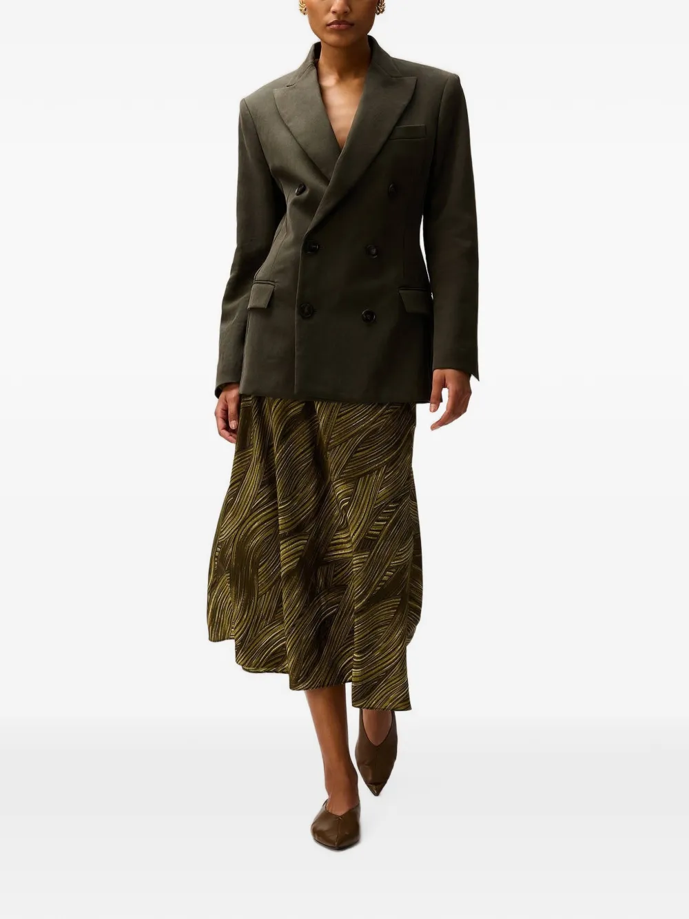 RETORI Blazer met dubbele rij knopen Groen