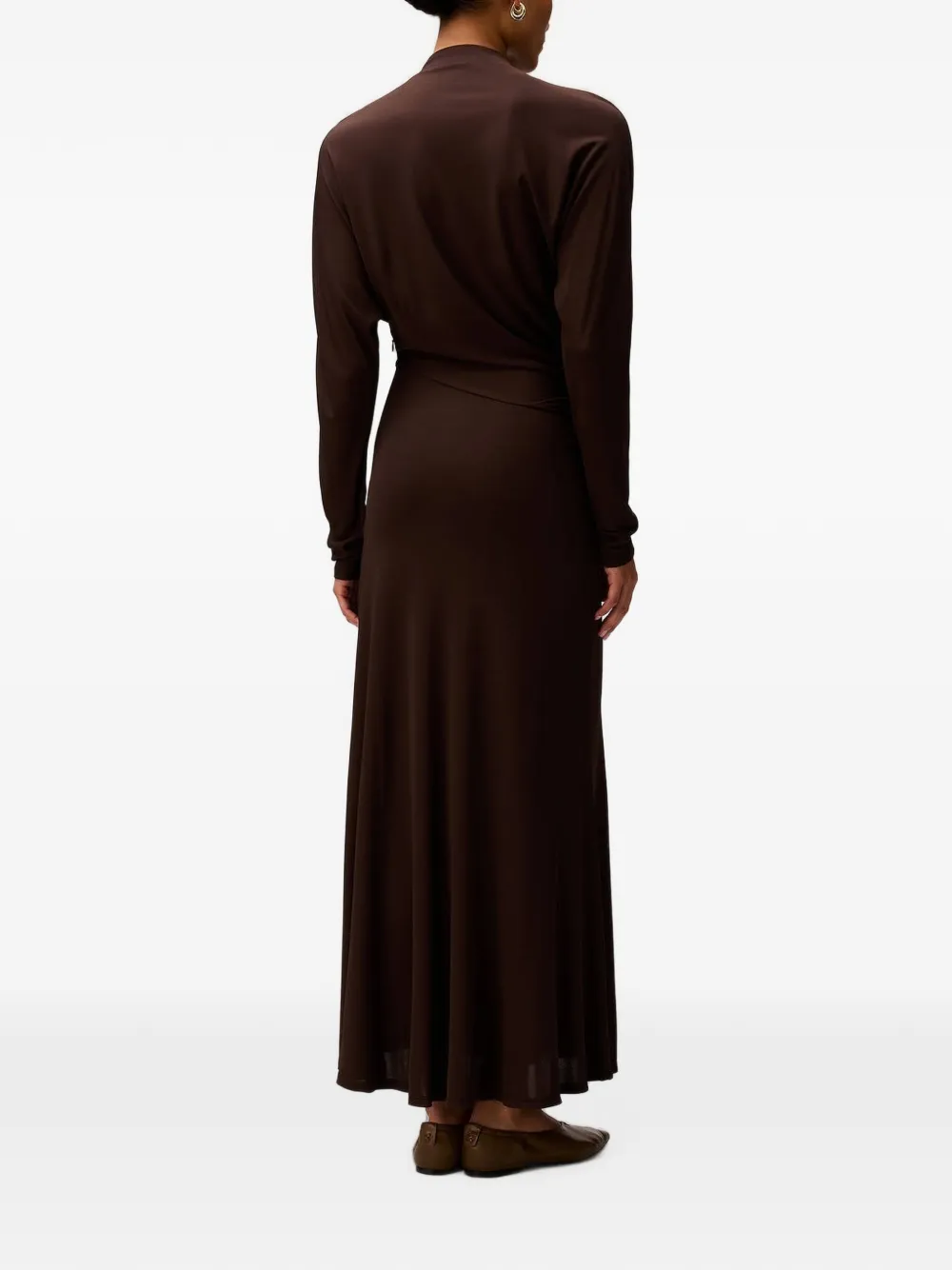 RETORI Gedrapeerde maxi-jurk Bruin