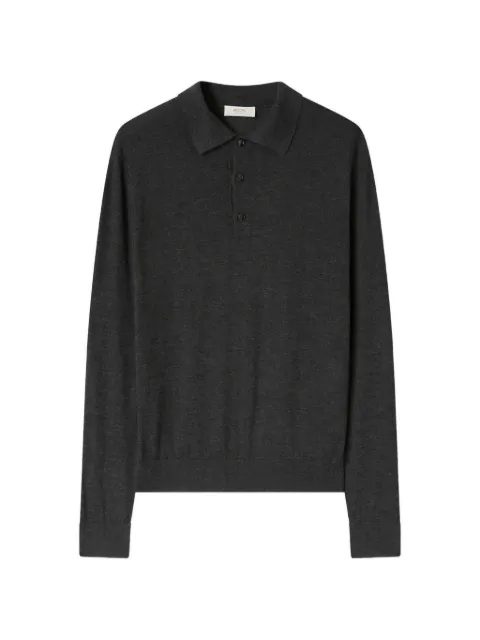RETORI argyle-detail long-sleeve polo shirt