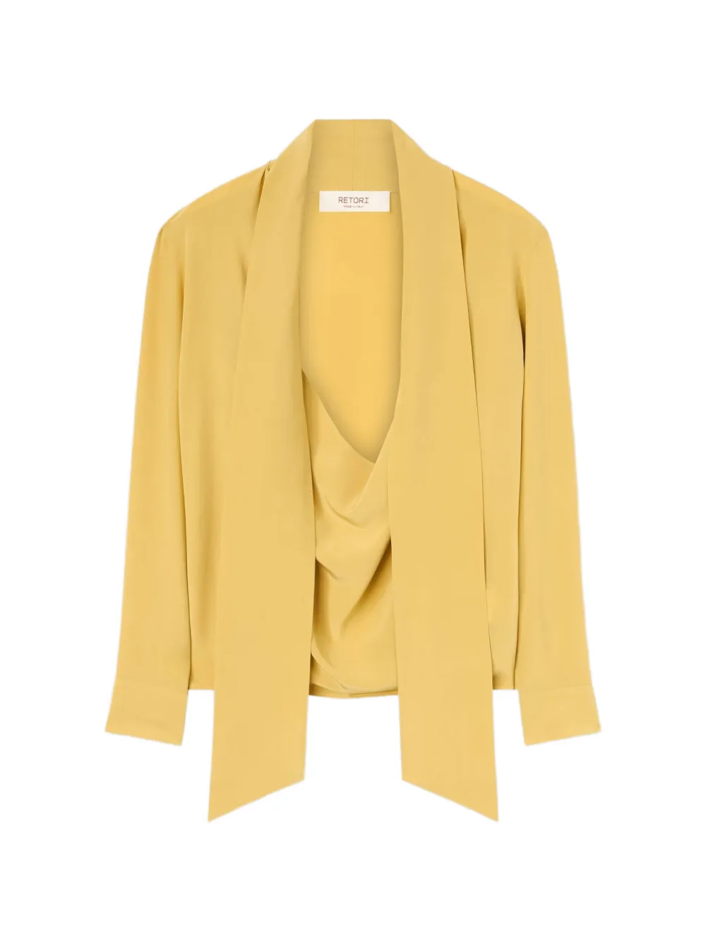 RETORI scarf-collar crepe de chine blouse - Giallo