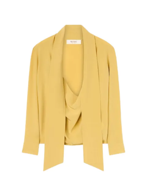 RETORI scarf-collar crepe de chine blouse