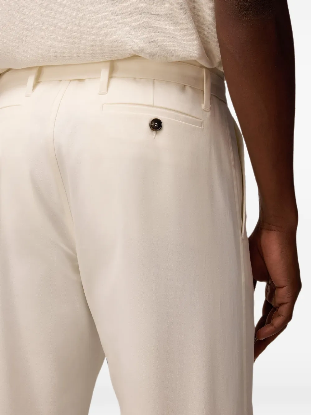 RETORI Katoenen-gabardine broek met ceintuur Beige