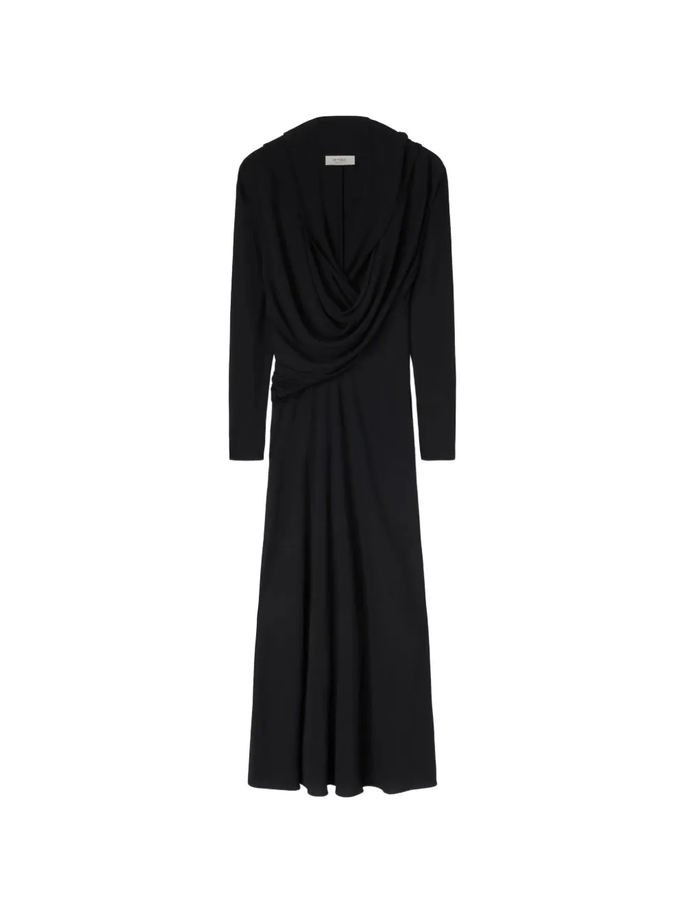 RETORI draped hooded midi dress - Nero