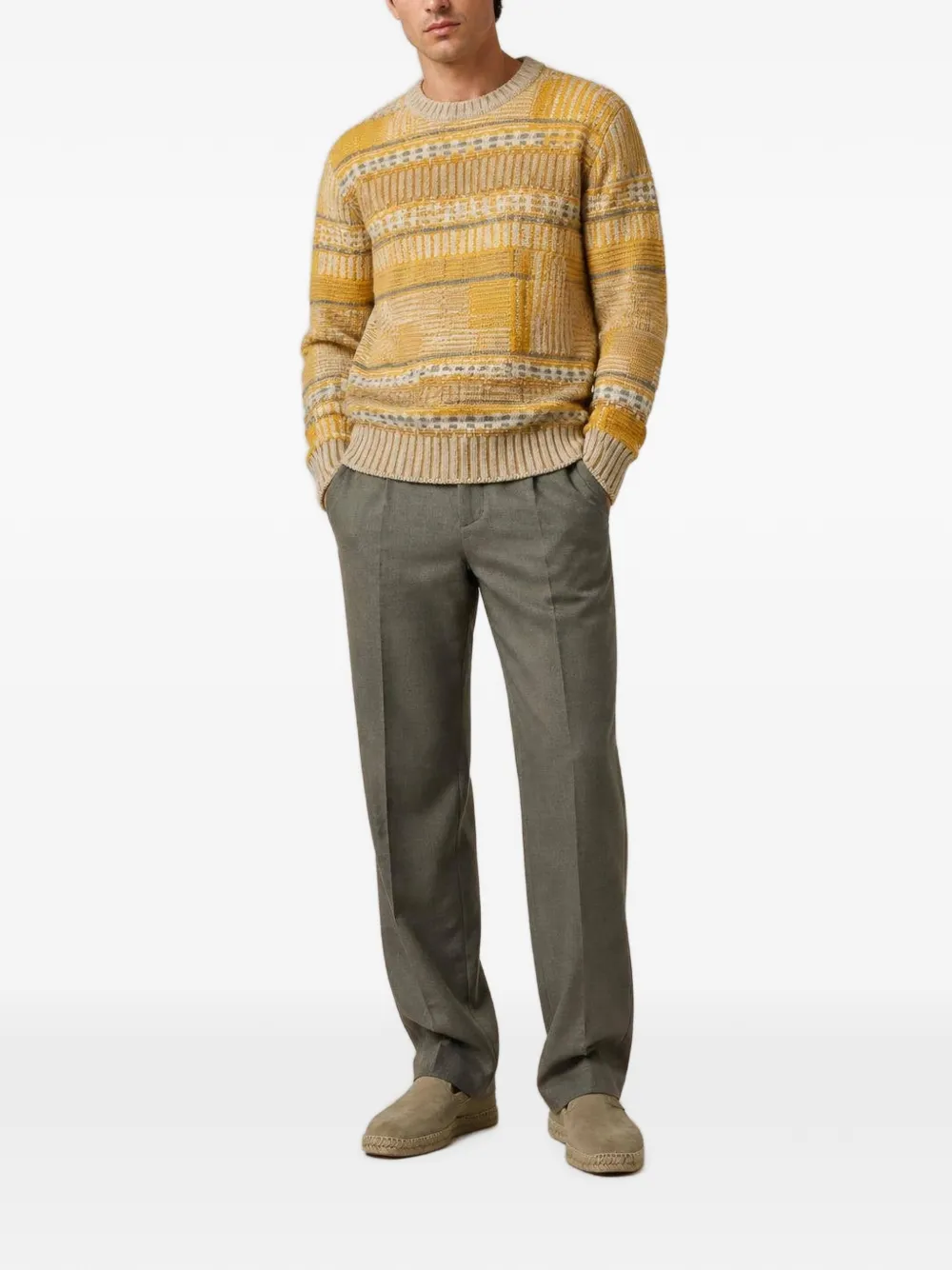 RETORI Broek met riemlussen Grijs
