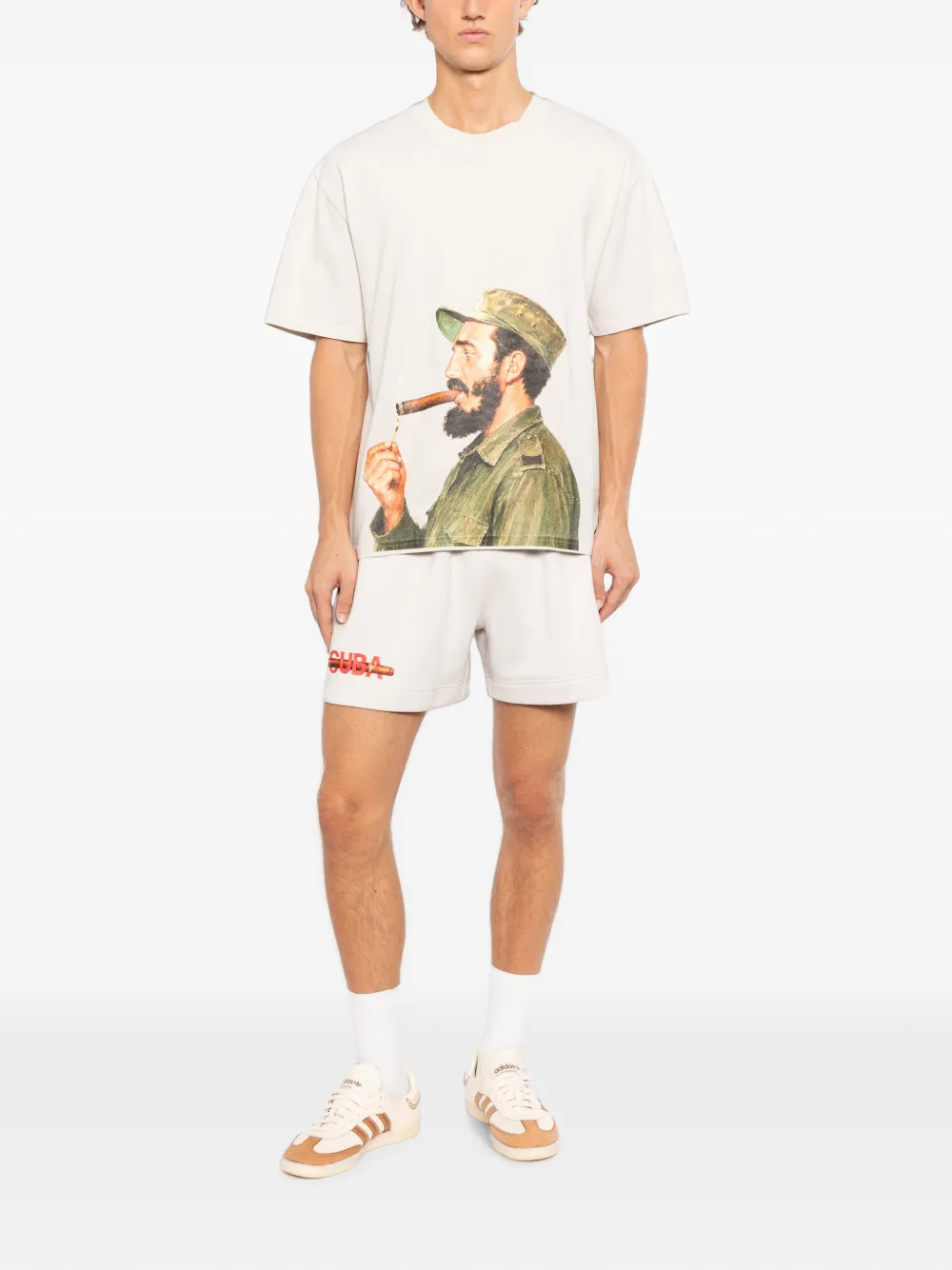 Melt Shorts met grafische print Beige