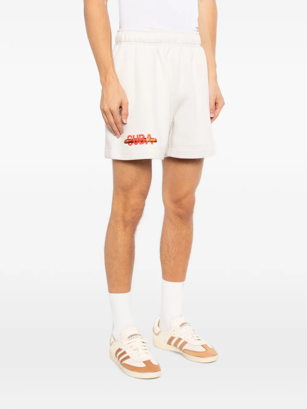 Melt Shorts met grafische print Beige