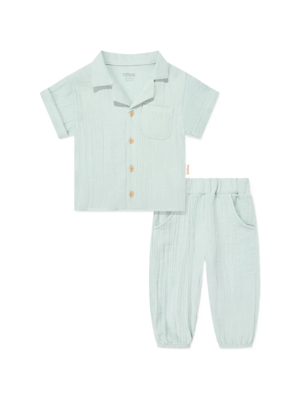 TIFFANY KIDS muslin shirt trousers set - Verde