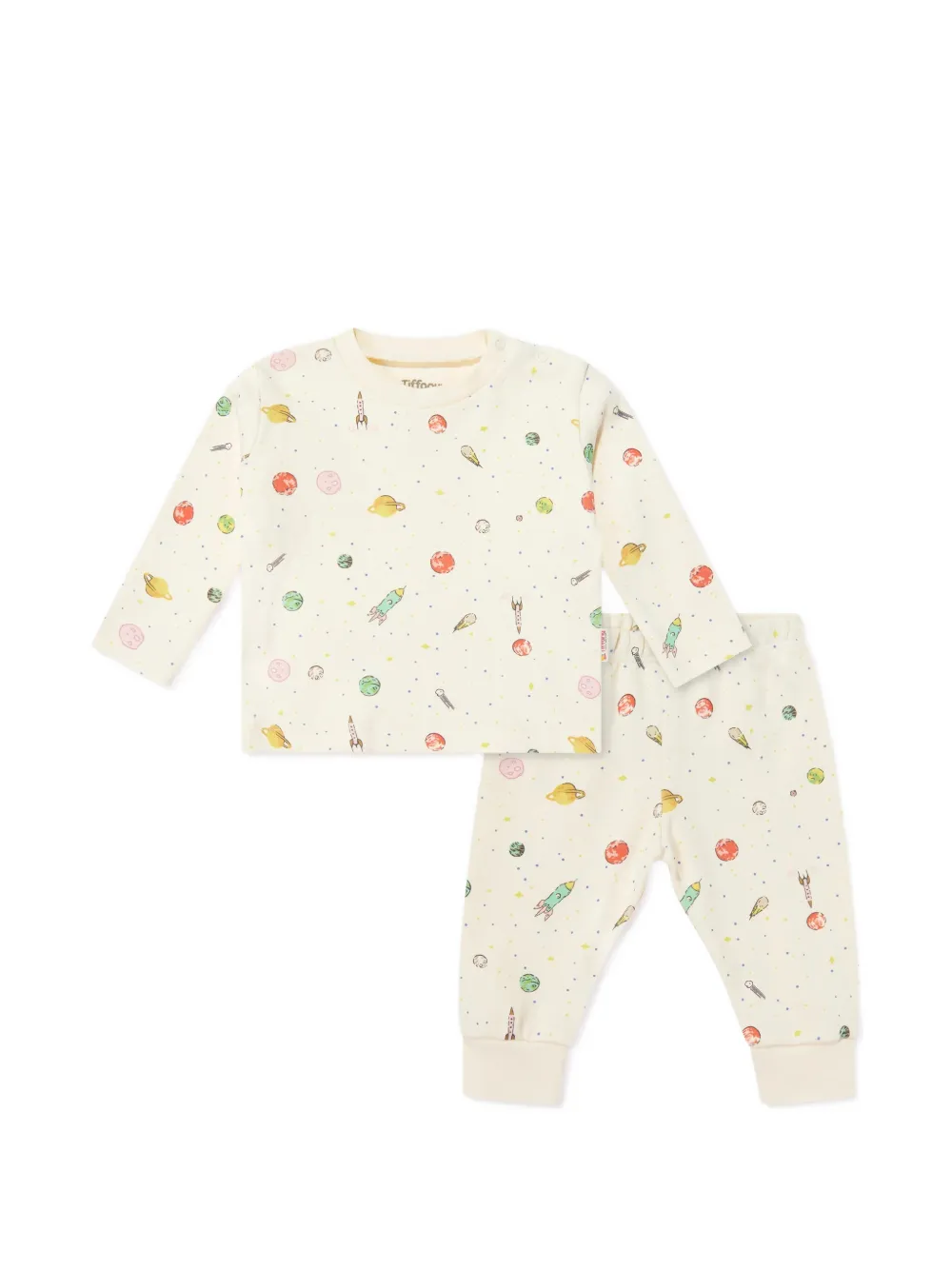 TIFFANY KIDS space-print trousers set - Toni neutri