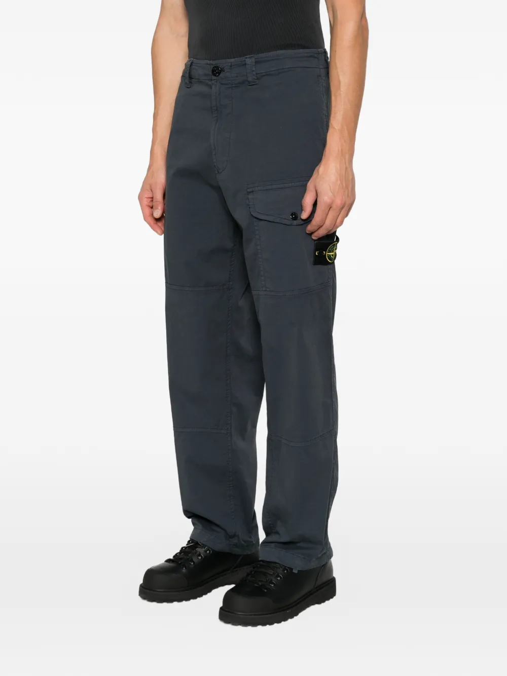 Stone Island Cargo broek met logopatch Blauw
