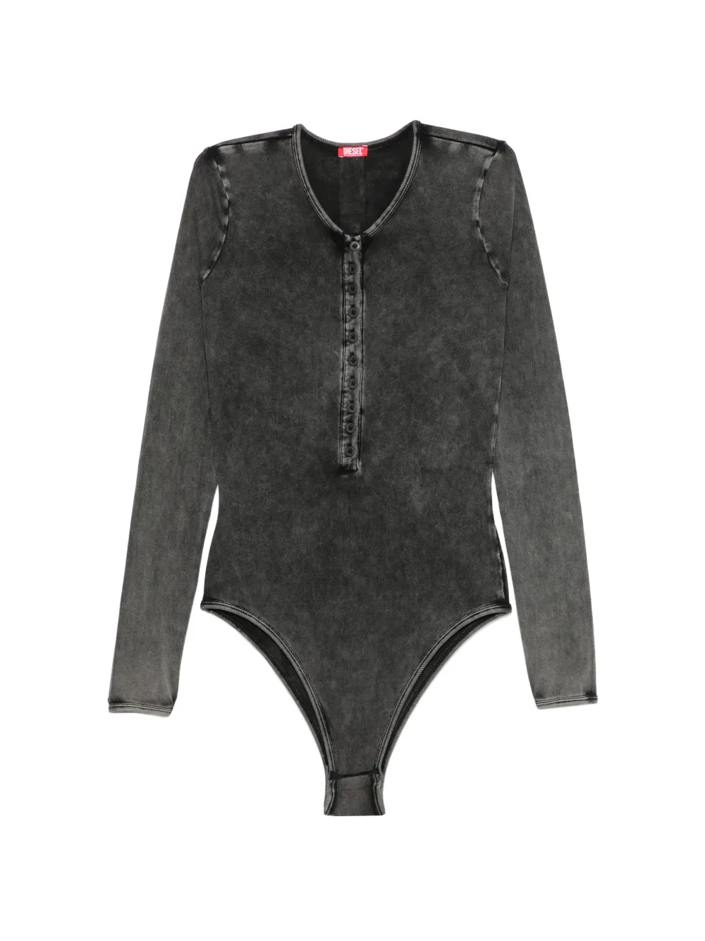 Diesel Fresya acid-wash button-front bodysuit - Schwarz