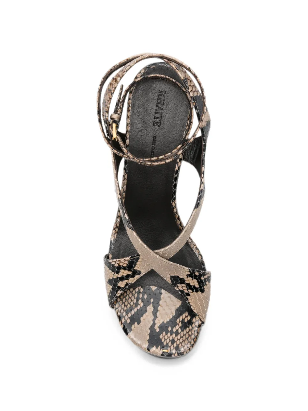 KHAITE snakeskin-effect sandals Beige