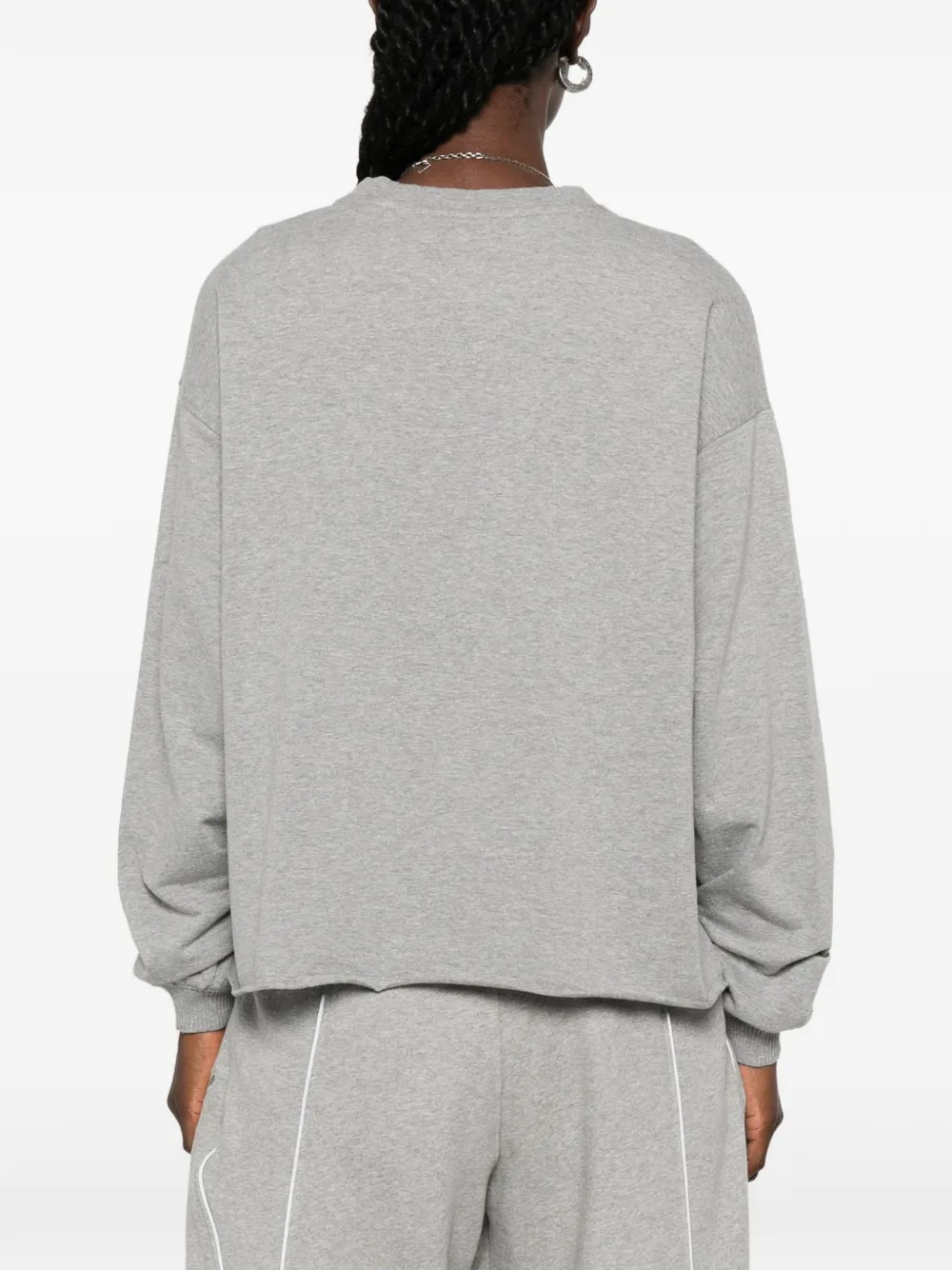 Diesel Patricia sweater met ronde hals en logo-patch Grijs