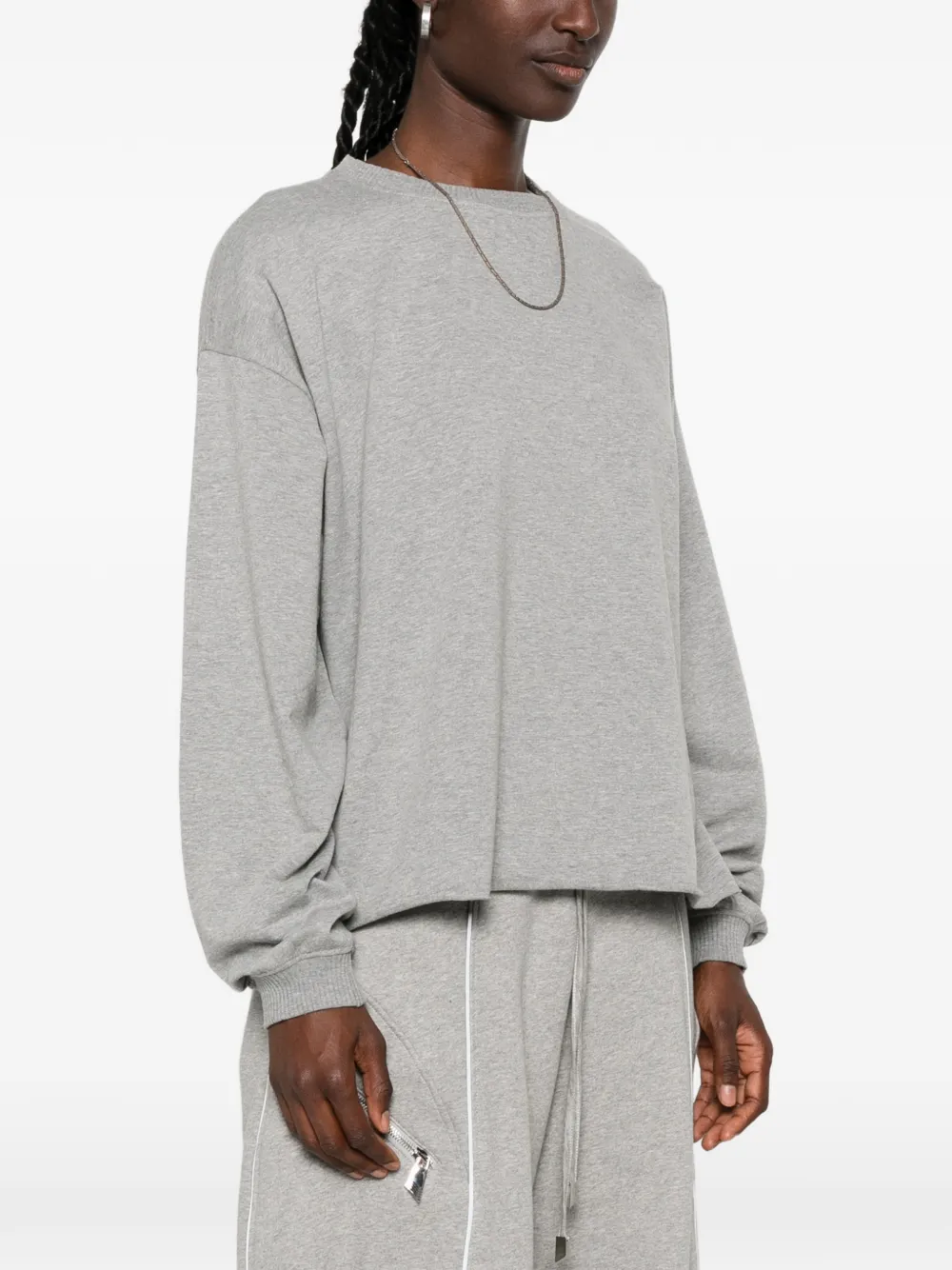 Diesel Patricia sweater met ronde hals en logo-patch Grijs