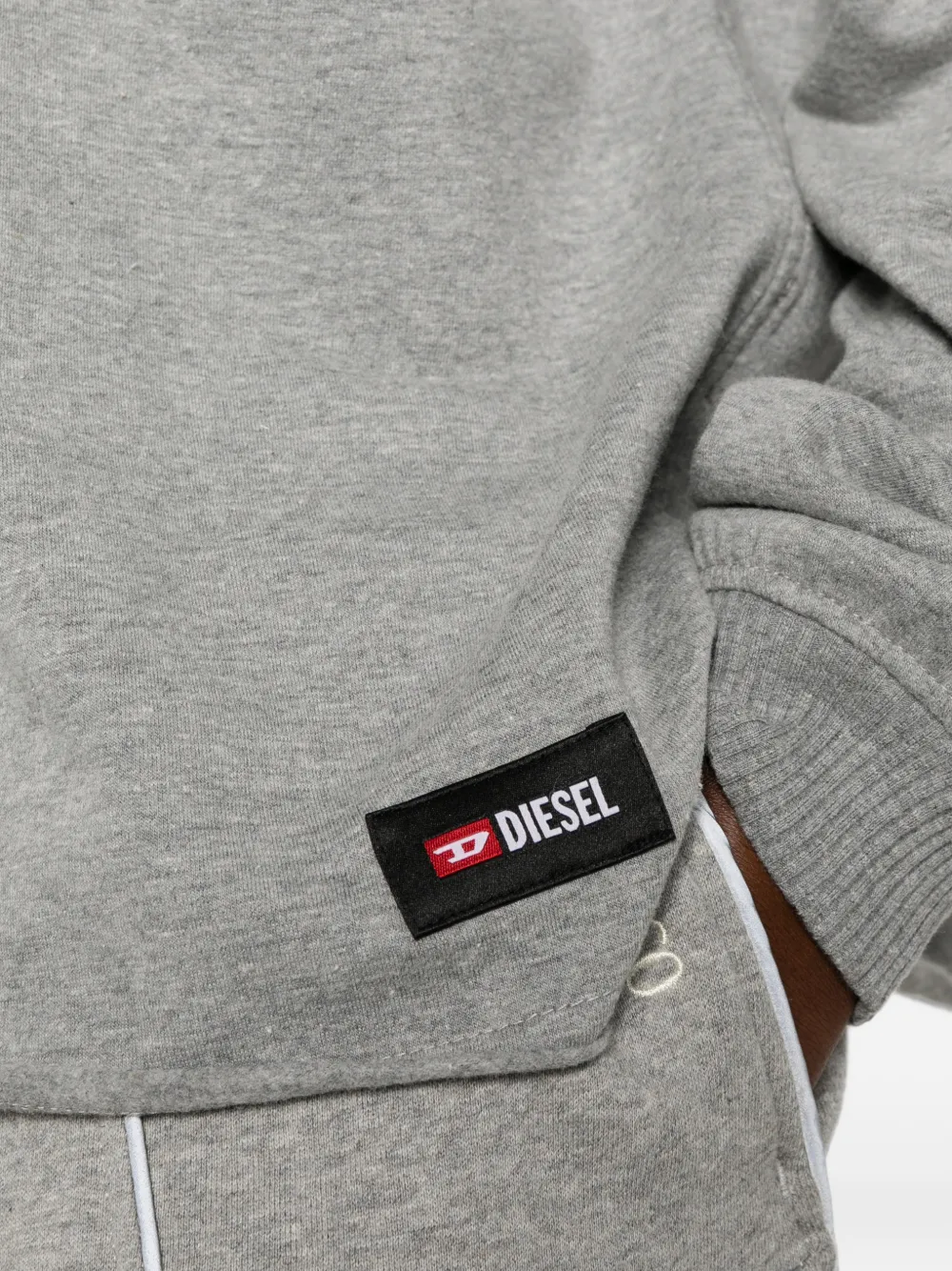 Diesel Patricia sweater met ronde hals en logo-patch Grijs