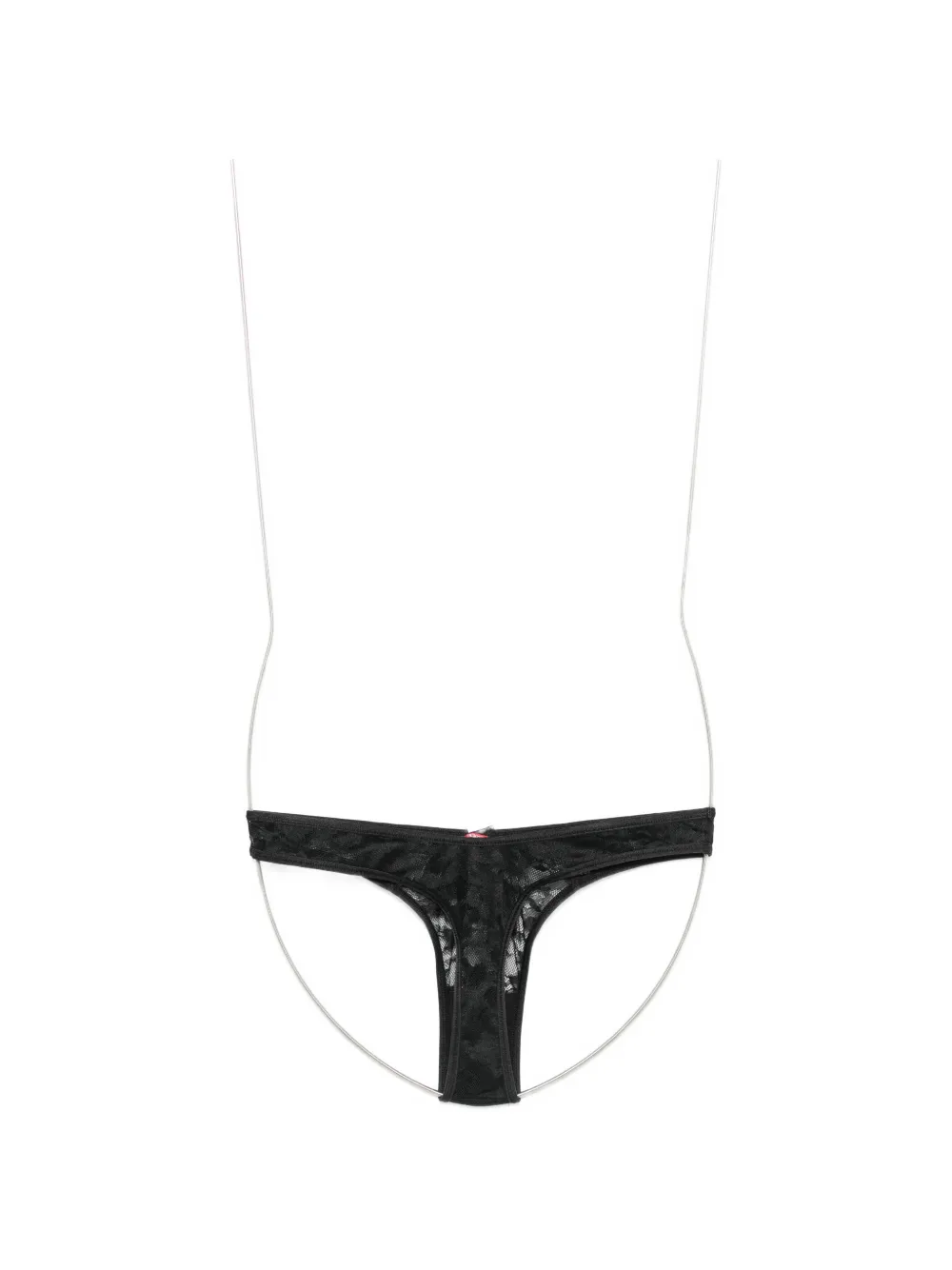 Diesel MICRO-PUNCHY-UTLT string met logoplakkaat Zwart