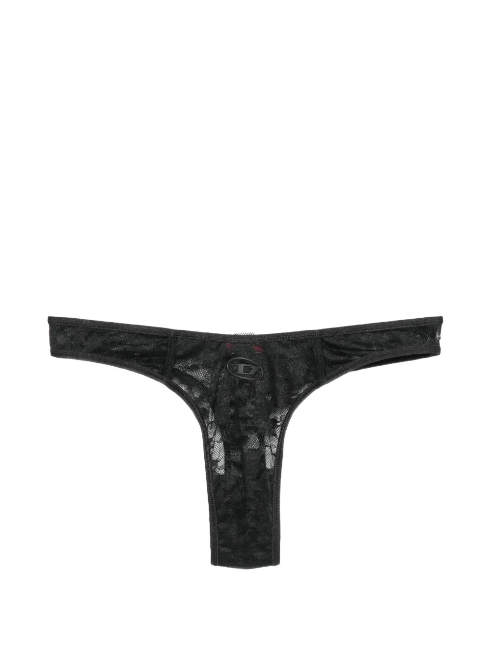 Diesel Micro-Punchy logo-detail lace thong - Schwarz