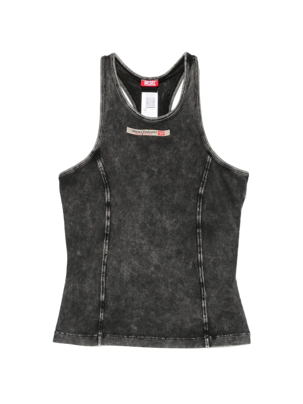Diesel Irene acid-wash logo-patch top - Grigio