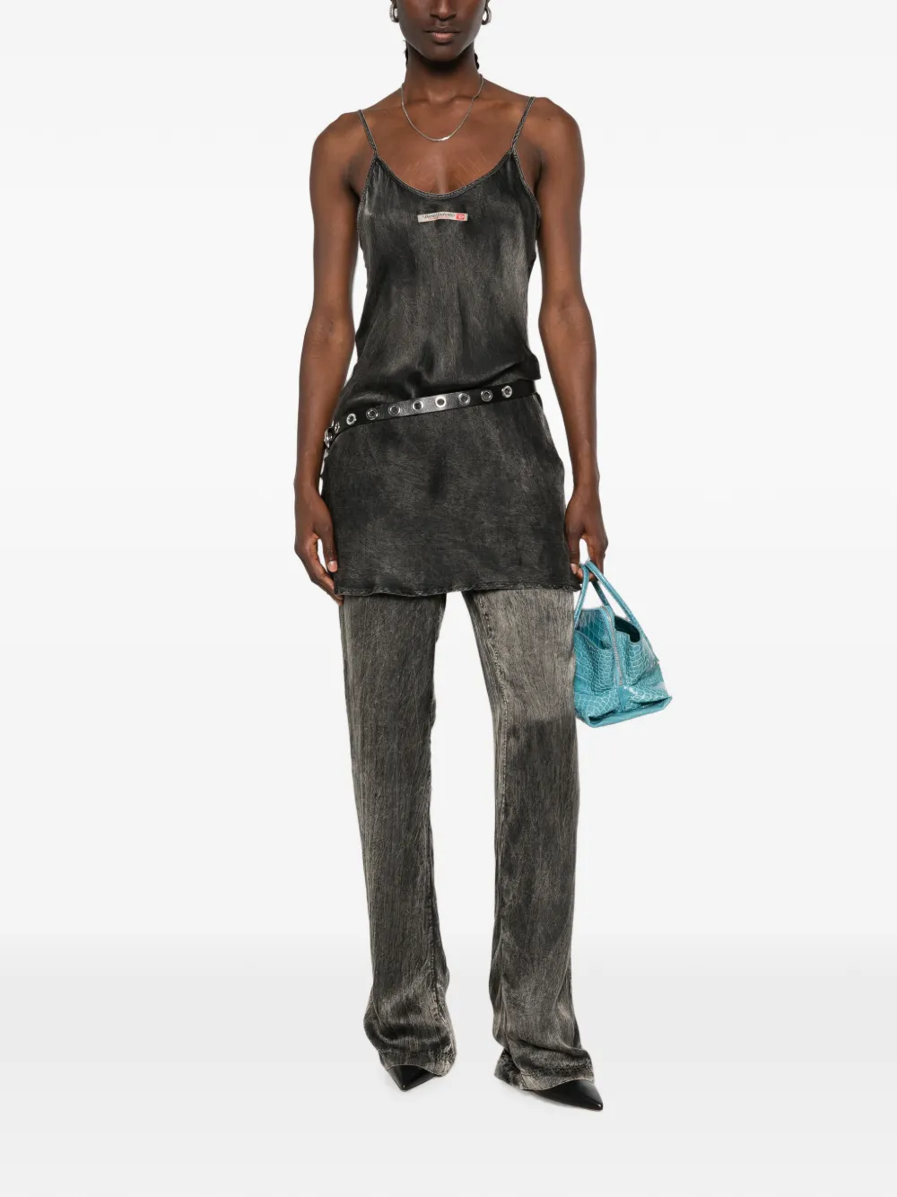 Diesel Yuna broek met elastische tailleband Grijs