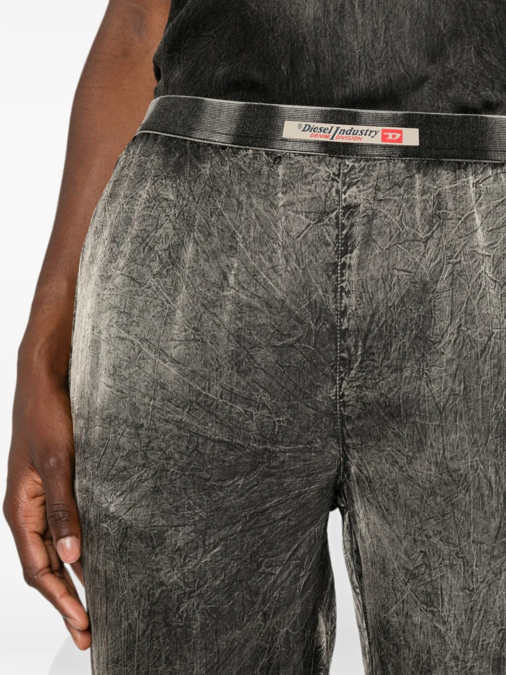 Diesel Yuna broek met elastische tailleband Grijs