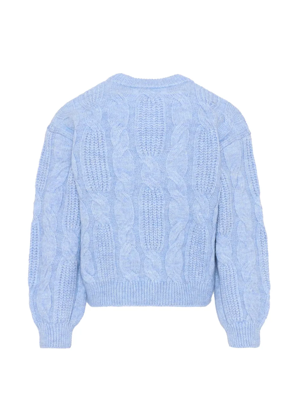 Mayoral Kabelgebreide trui met bloemen-applicatie Blauw