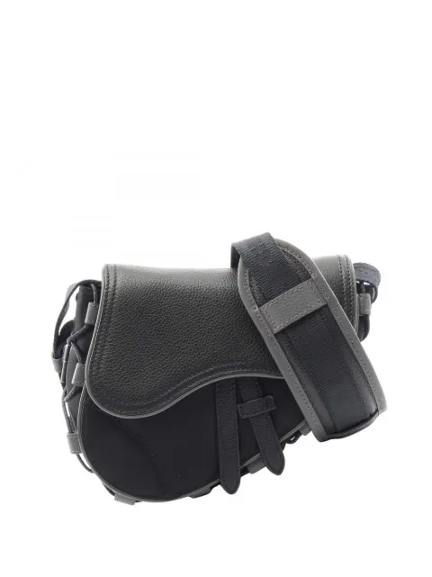 Christian Dior Pre-Owned 2000-2026 Sacai Mini Nylon and Leather Saddle crossbody bag