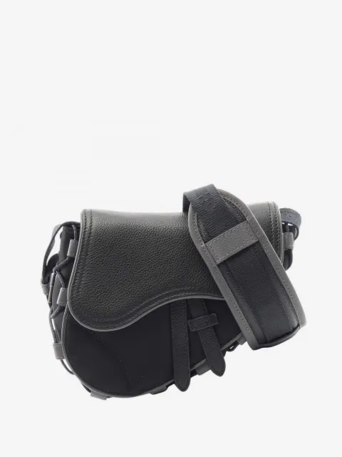 Christian Dior Pre-Owned 2000-2026 Sacai Mini Nylon and Leather Saddle crossbody bag