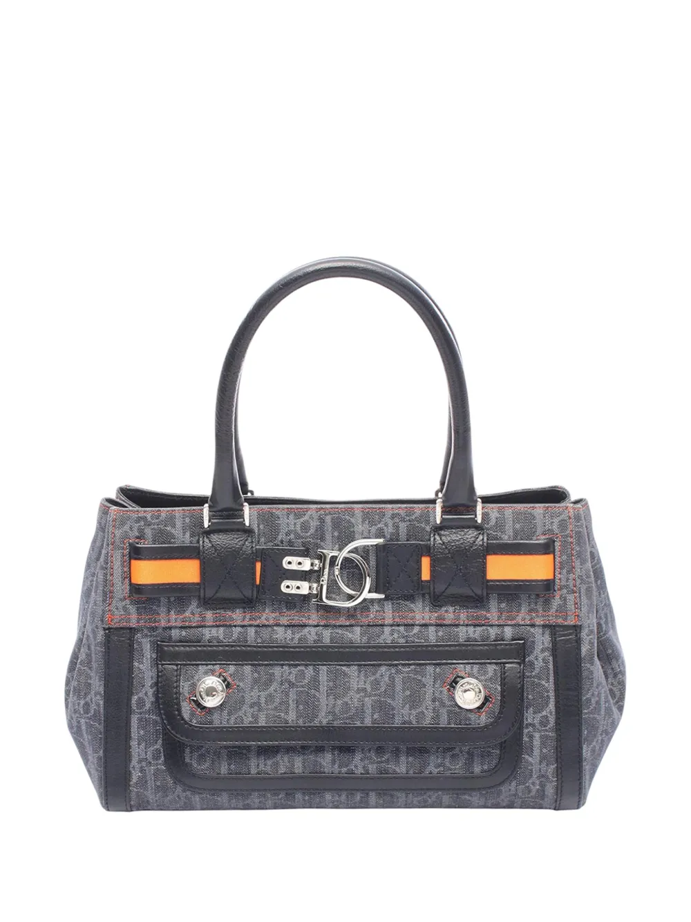 Christian Dior Pre-Owned Borsa tote Diorissimo denim Flight con manico e motivo Trotter 2000-2026 - Blu