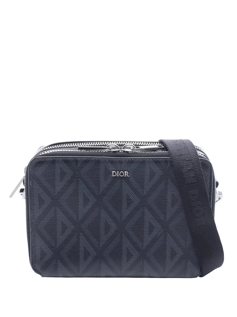 Christian Dior Pre-Owned Borsa a tracolla in tela cerata CD Diamond 2010-2026 - Nero