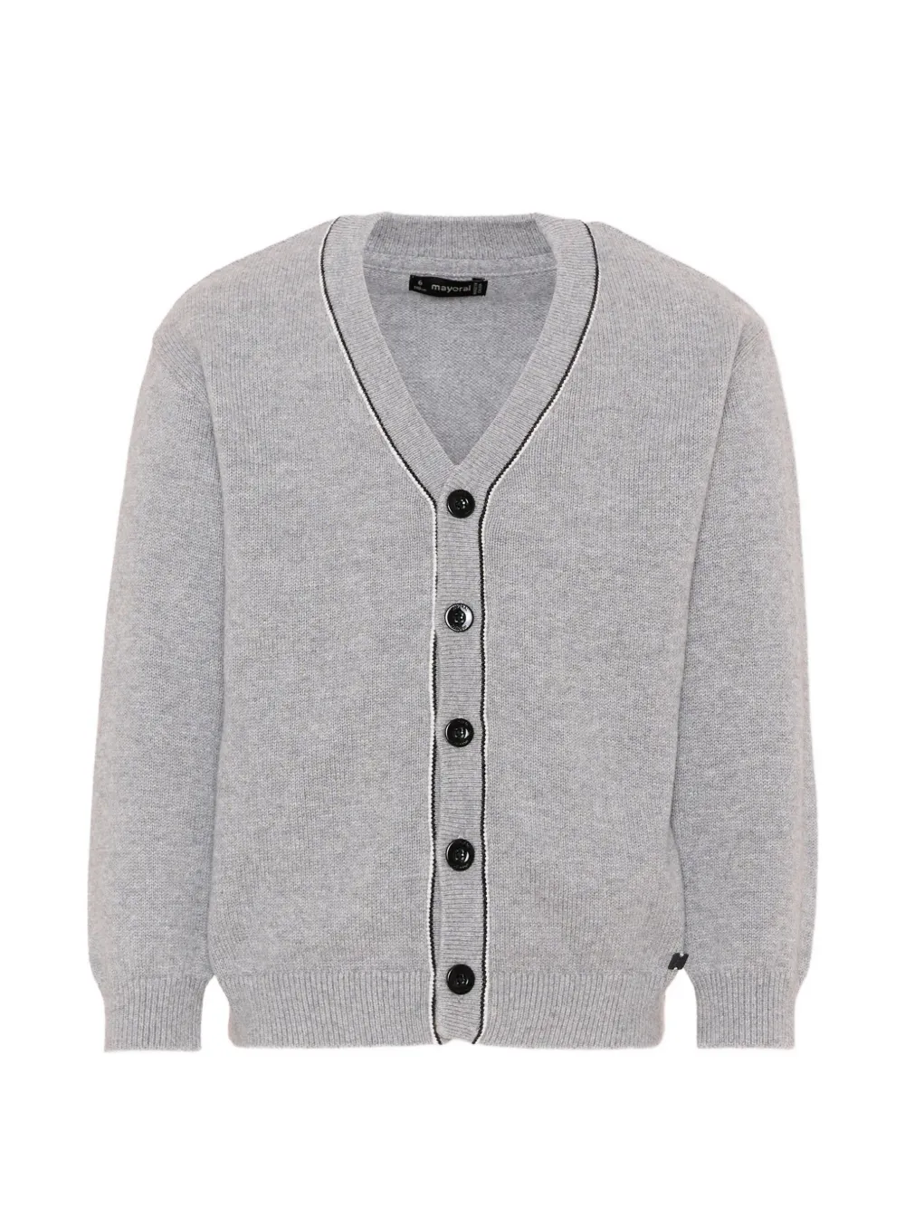 Mayoral contrast-trim cardigan - Grigio