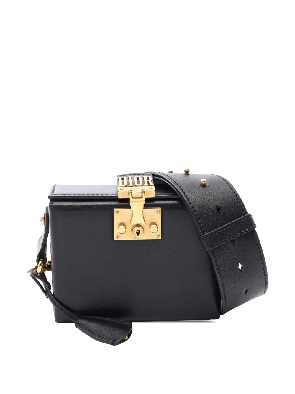 Christian Dior Pre-Owned Borsa a tracolla Dioraddict Lockbox piccola in pelle di agnello 2010-2026 - Nero