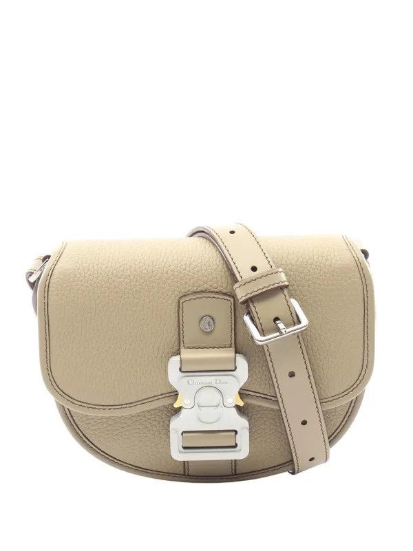 Dior Pre-owned 2000-2026 Mini Leather Gallop Crossbody Bag in Neutrals