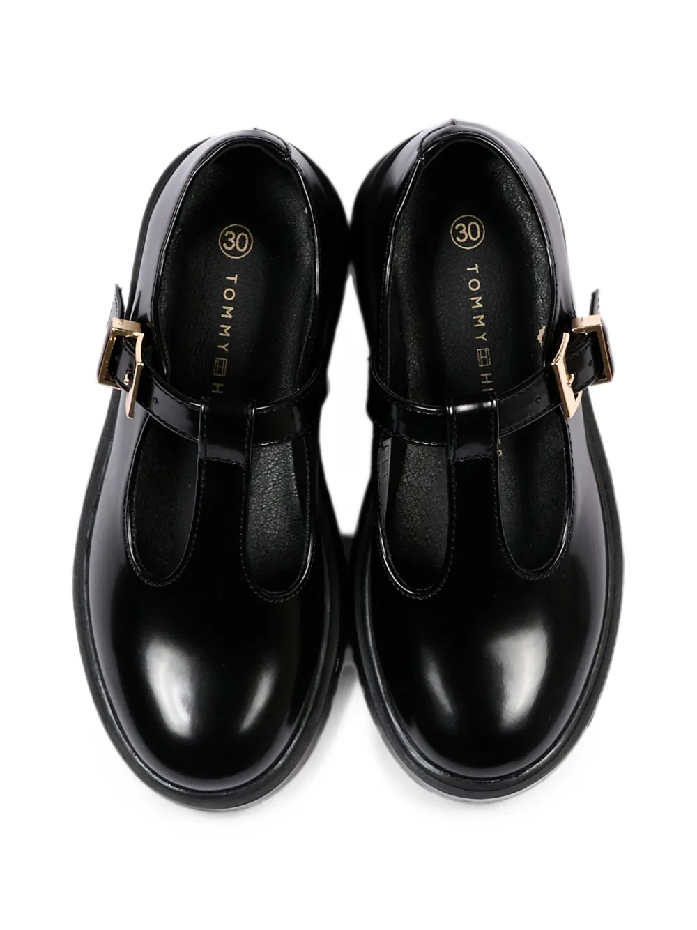 Tommy Hilfiger Junior T-bar leather ballet flats Zwart