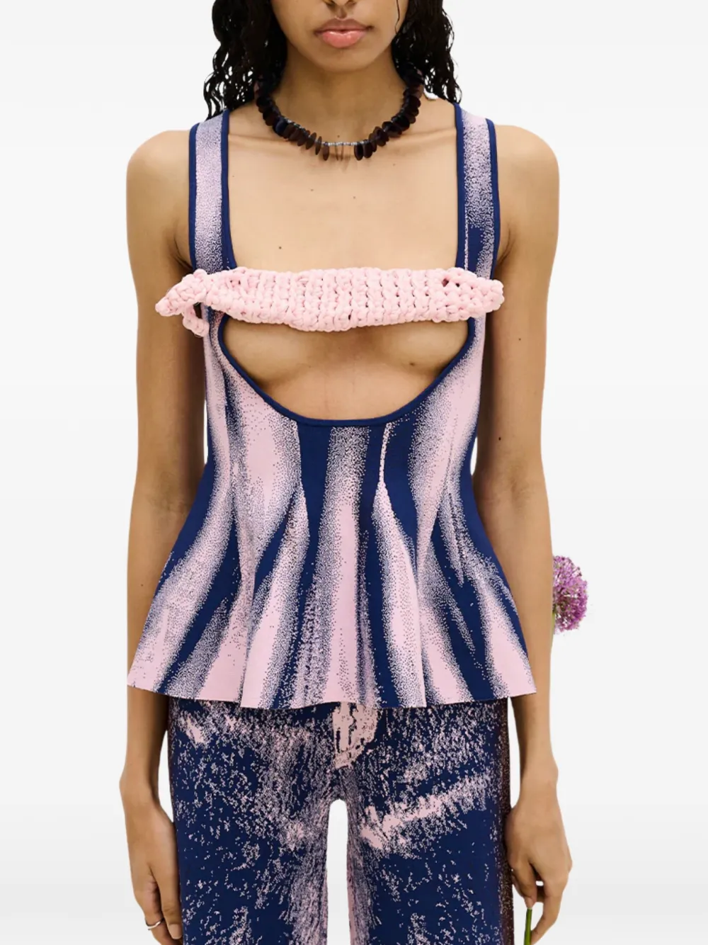 PH5 tanktop verfraaid met vis en haring Roze