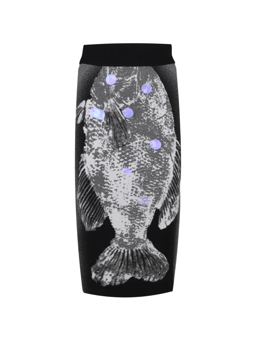 PH5 reflective fish-intarsia midi skirt - Schwarz