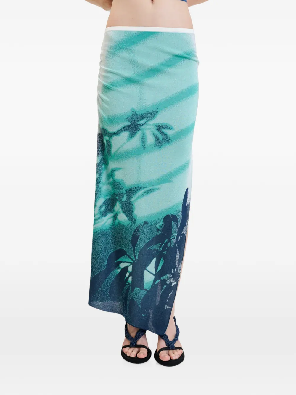PH5 Lina midi-rok met ruches Groen