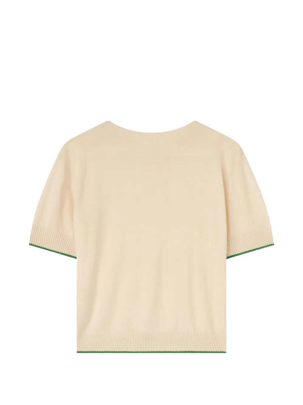 RETORI Gebreid T-shirt met gestreepte afwerking Beige