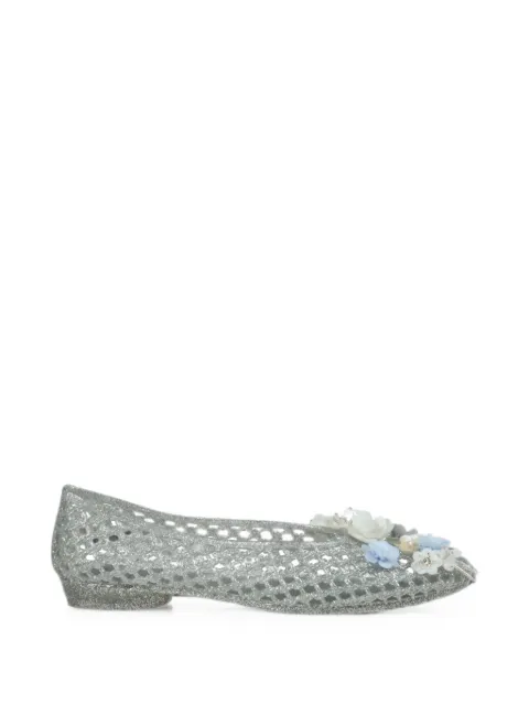 HEAVENLY JELLY Hibiscus mesh-effect ballet flats