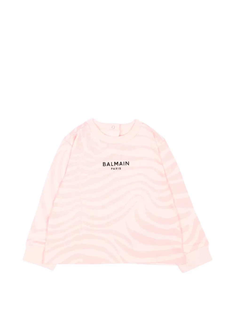 Balmain Kids zebra-print logo-detail sweatshirt - Rosa