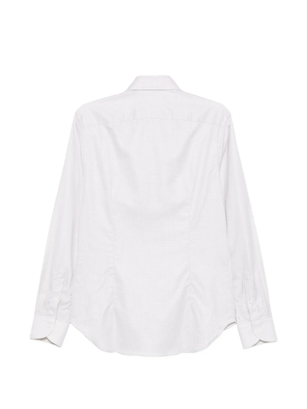 Canali Geruit overhemd met gespreide kraag Beige