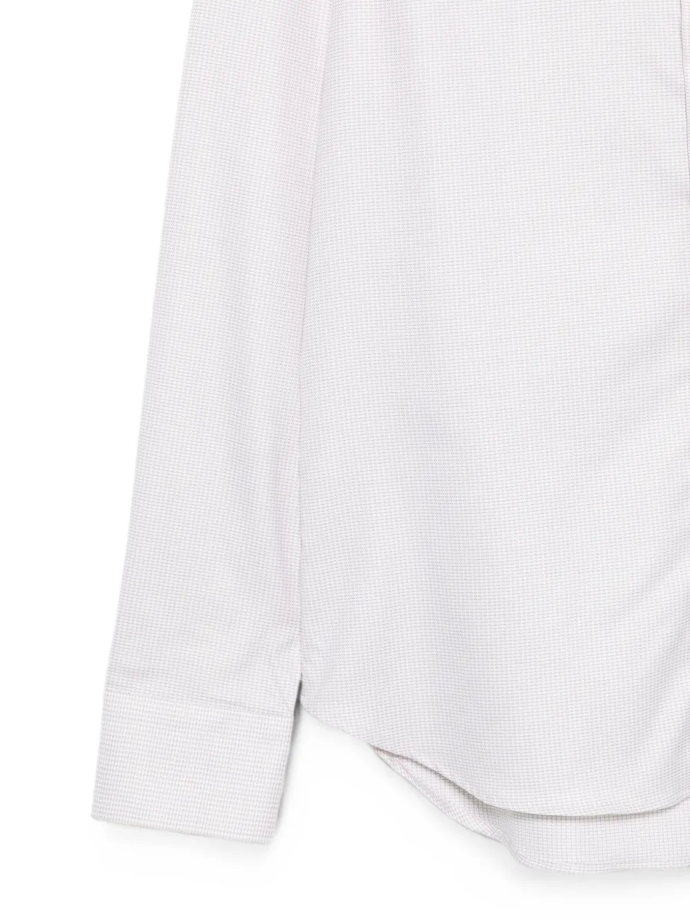 Canali Geruit overhemd met gespreide kraag Beige