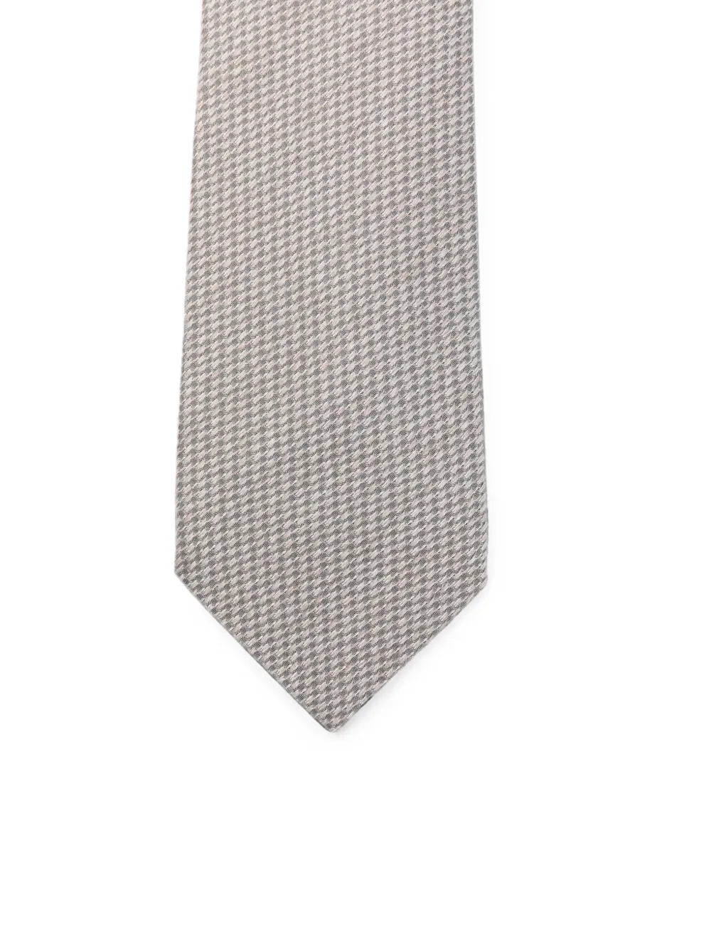 Canali Stropdas met pied-de-poule patroon Beige