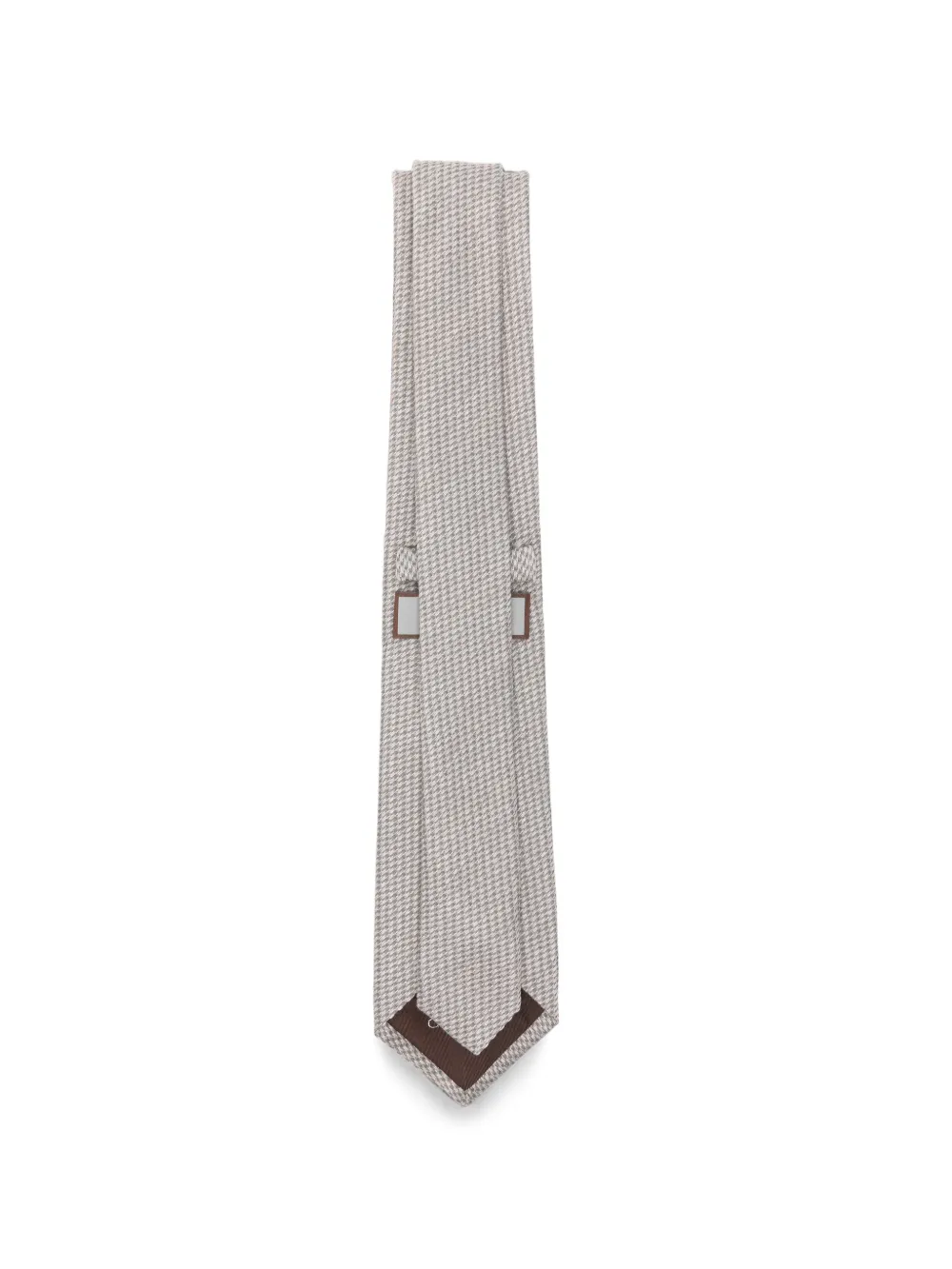 Canali Stropdas met pied-de-poule patroon Beige
