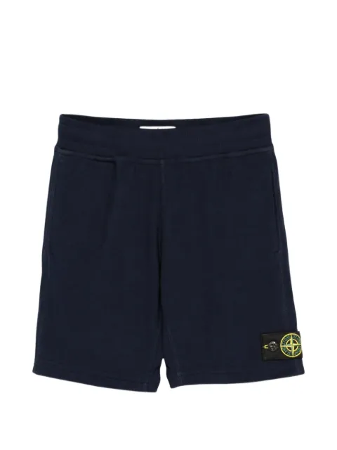 Stone Island Junior logo-patch jersey shorts