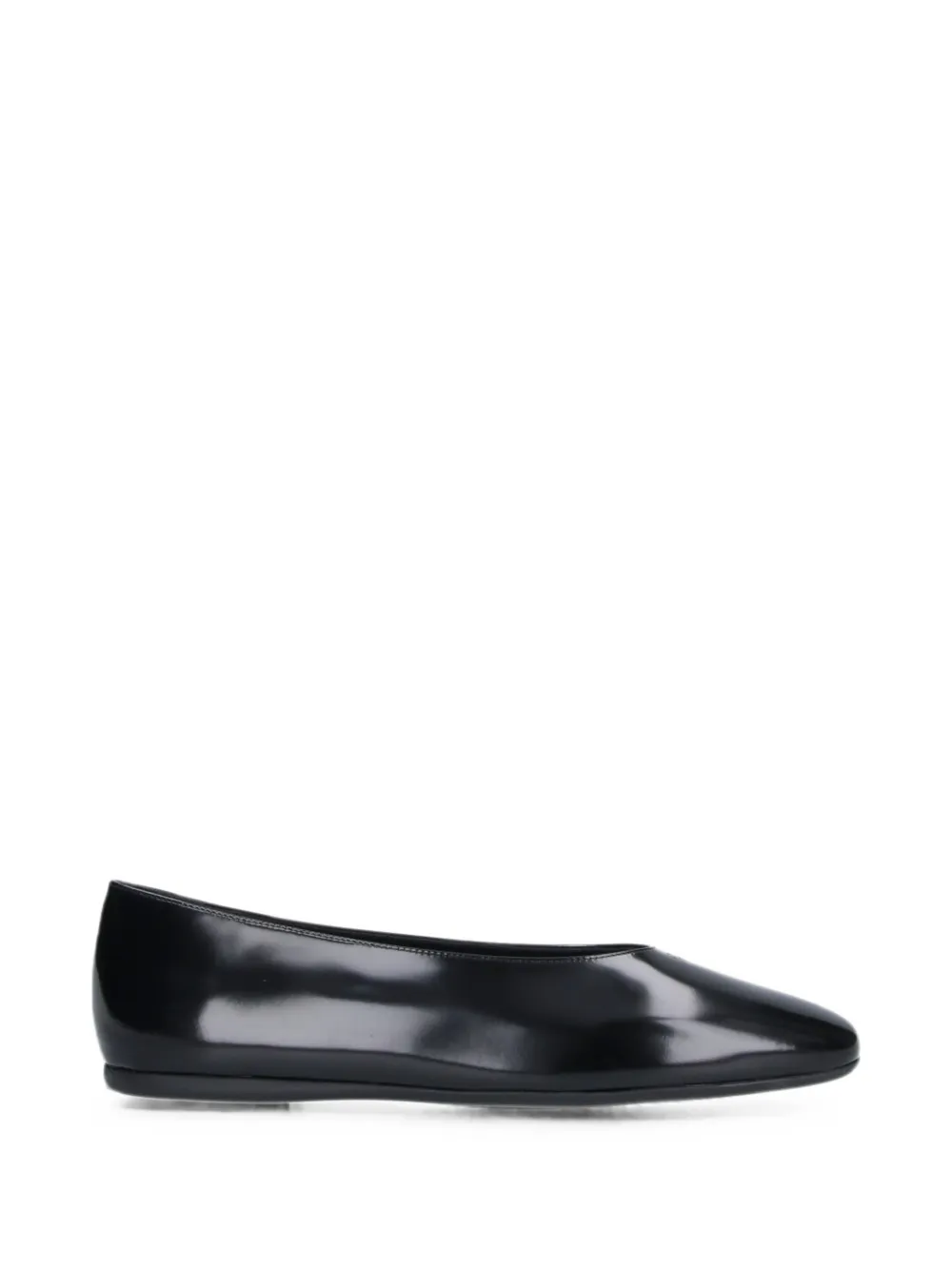 Prada polished leather ballet flats - Nero