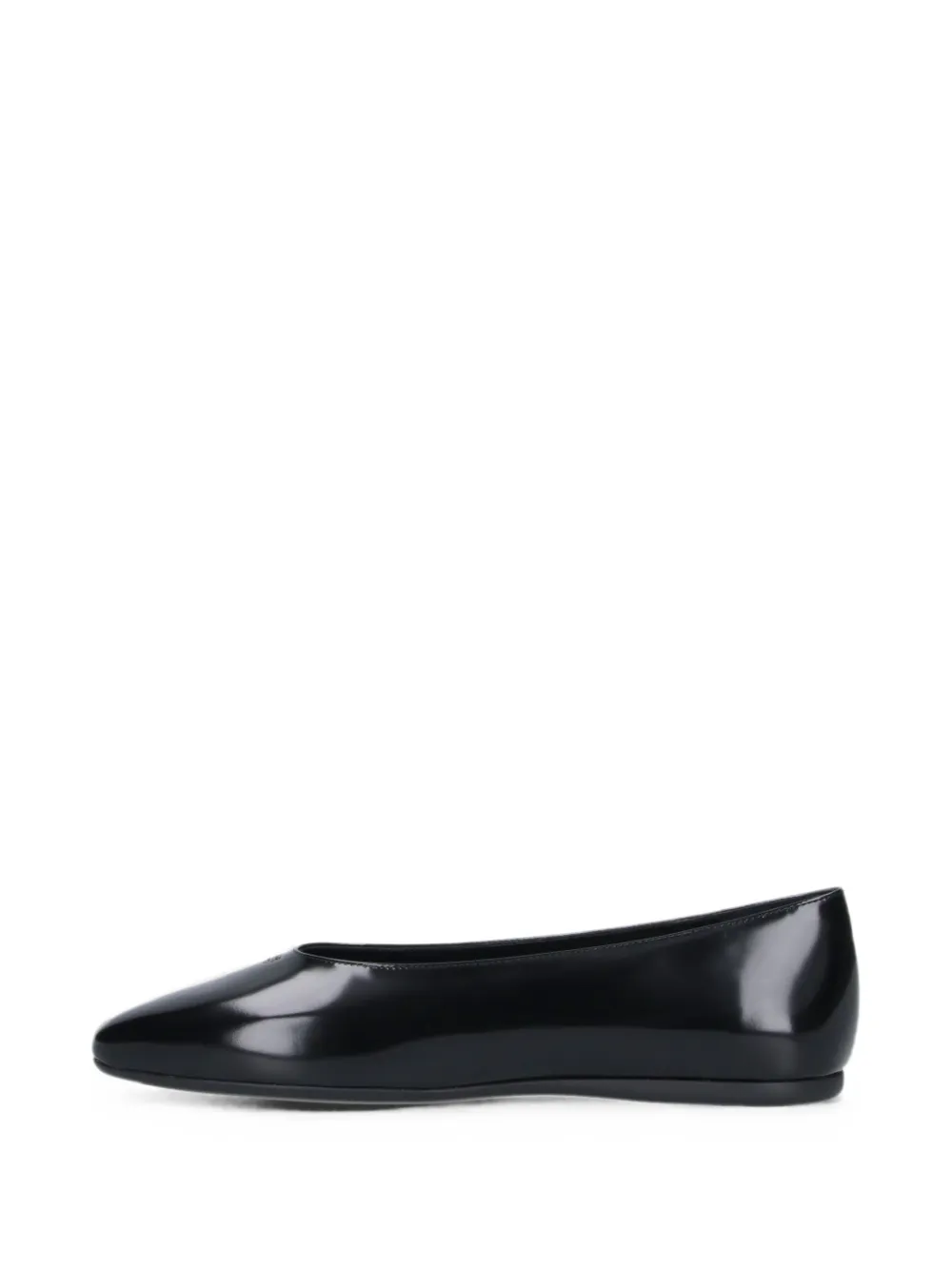 Prada polished leather ballet flats Zwart
