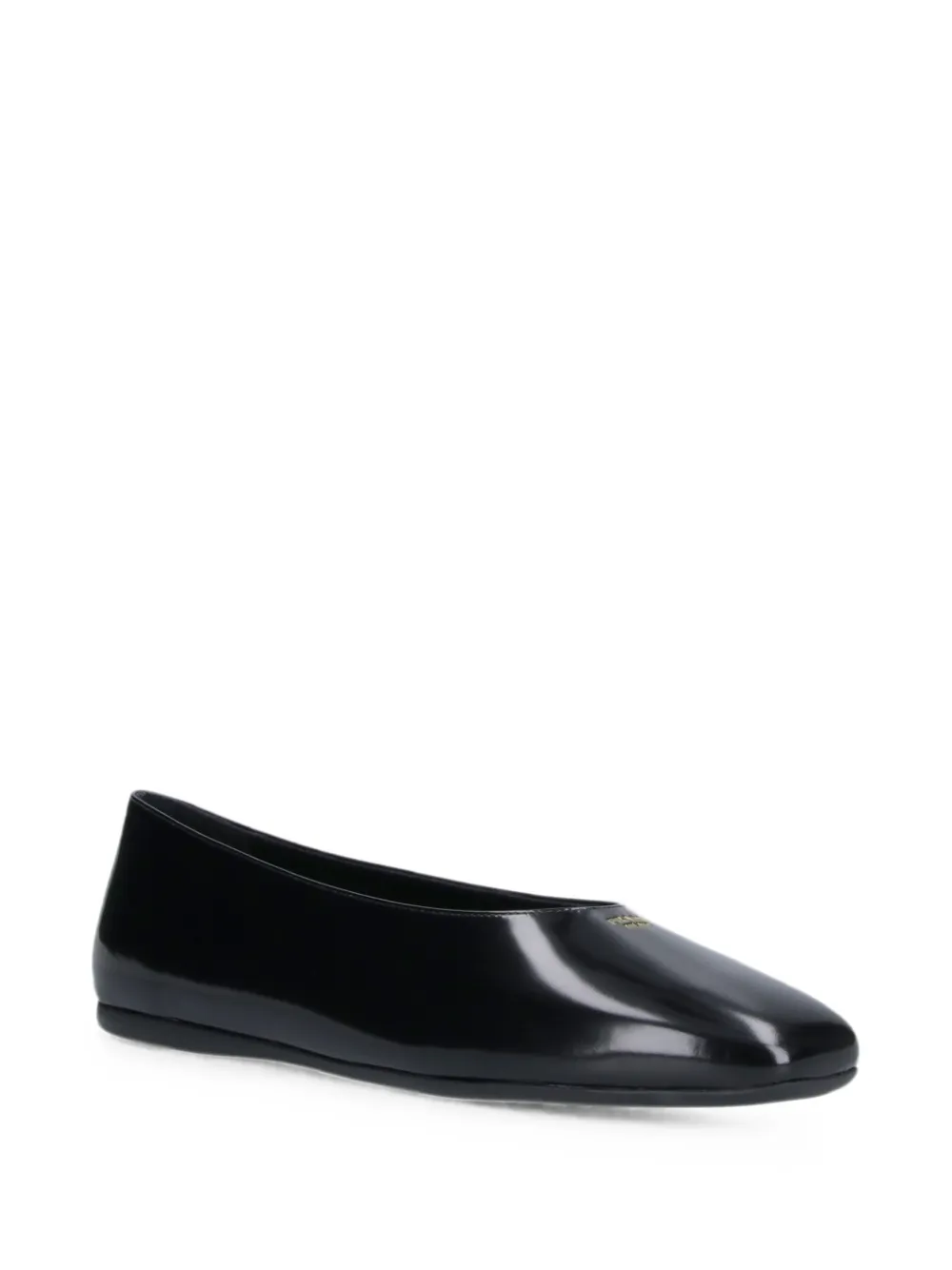 Prada polished leather ballet flats Zwart